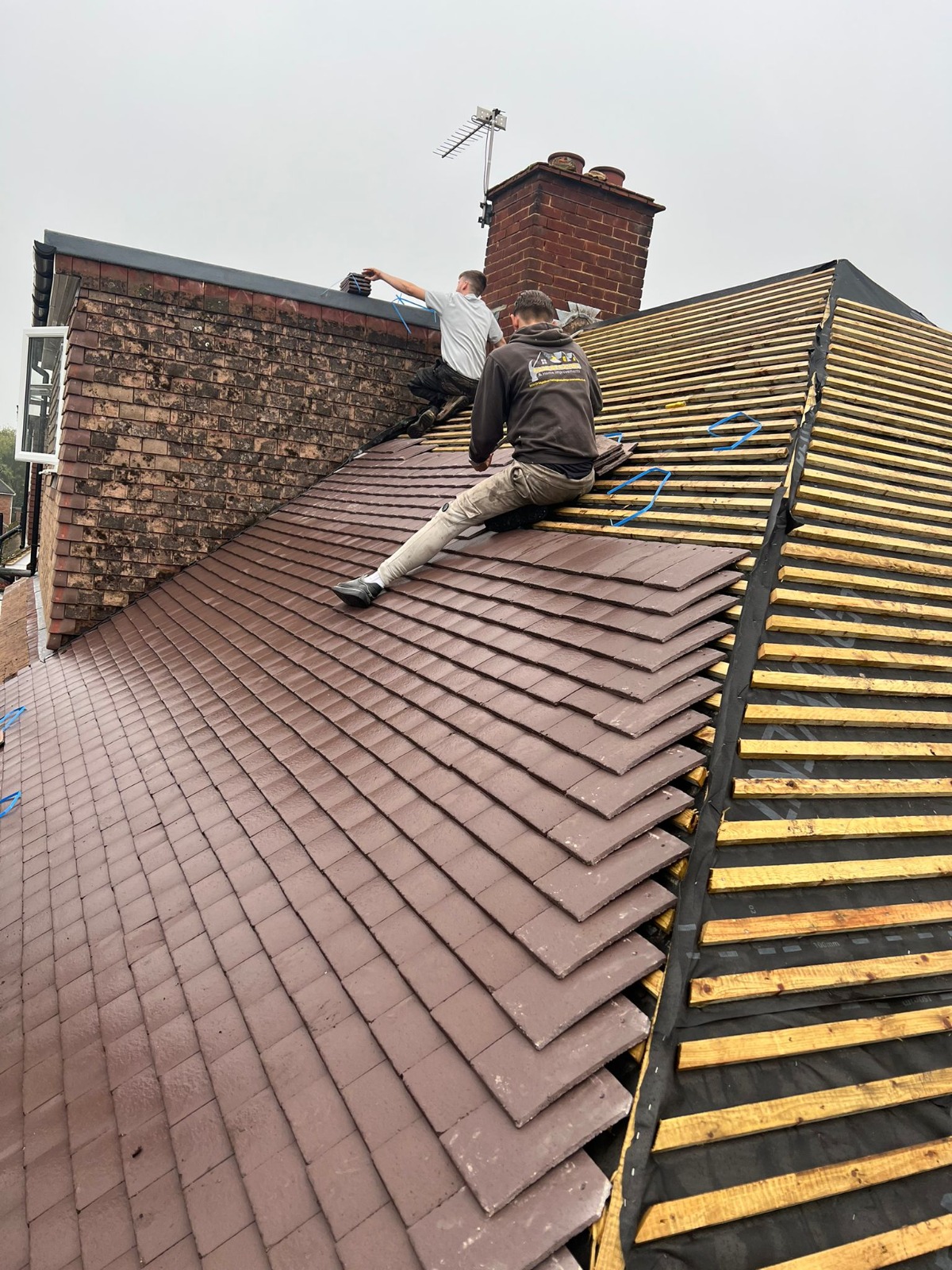 New roof tiling on a UK house